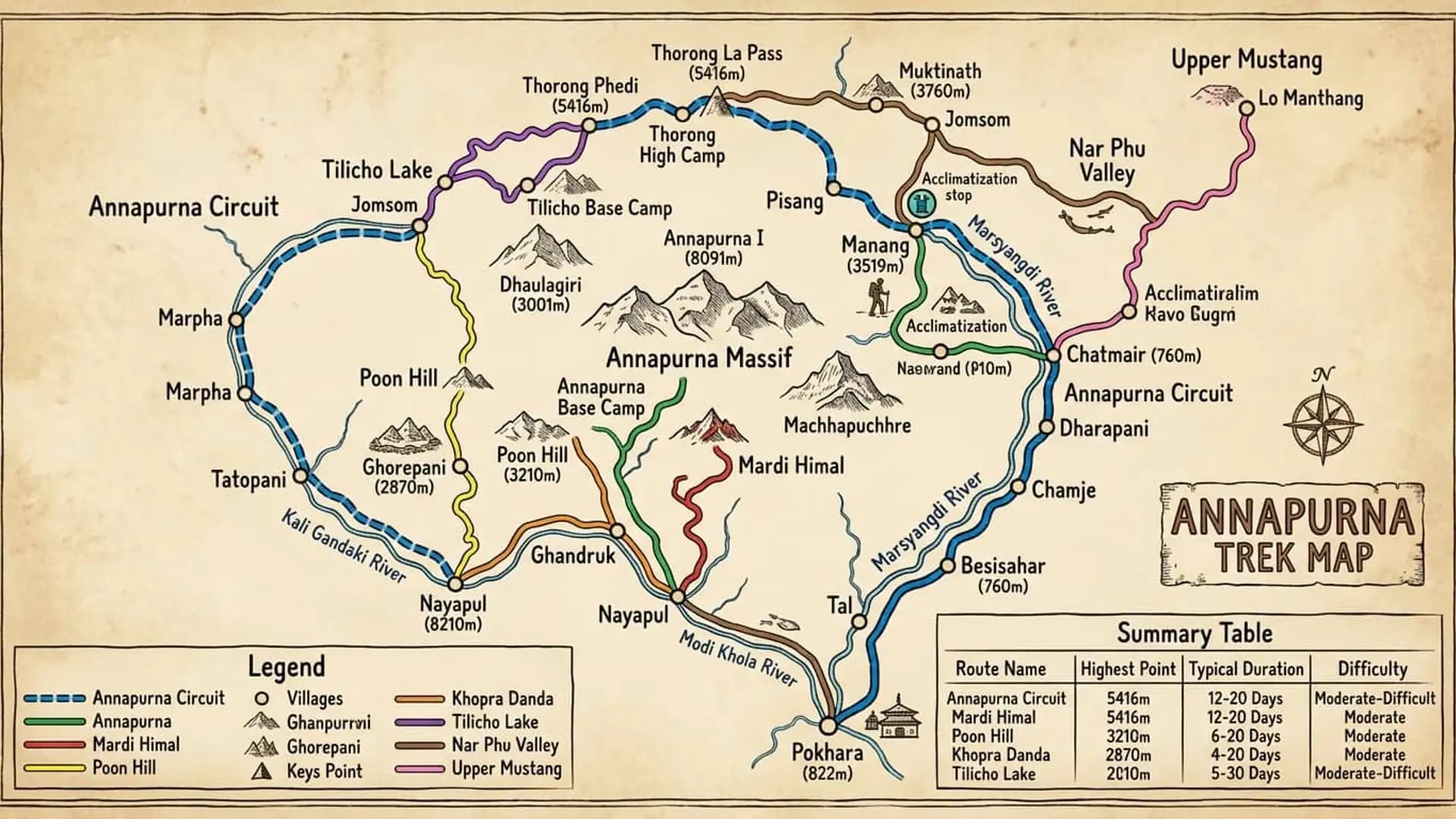 Annapurna Trek Map: Complete Route Guide for 2026